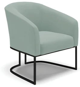 Poltrona Decorativa Industrial Preto Stella Cotelê Ext/Veludo D03 - D'Rossi - Menta