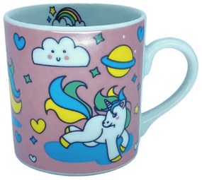 Caneca 350Ml Decoração Unicórnio Porcelana Schmidt - Mod B