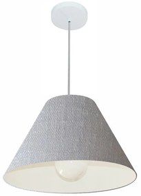 Lustre Pendente Cone Md-4078 Cúpula em Tecido 25/40x15cm Rustico Cinza - Bivolt