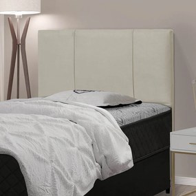 Cabeceira Donna Para Cama Box Solteiro 90 cm Suede Bege - D'Rossi