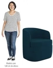 Kit 2 Poltronas Giratória Decorativa para Sala Dandara Z08 Veludo Azul