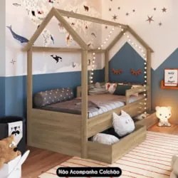 Cama Infantil Casinha Com 2 Gavetas Infix C06 Aveiro - Mpozenato