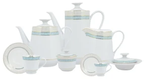 Aparelho de Chá e Café Porcelana Schmidt 53 peças - Mod. Pomerode 114 -  SCHMIDT