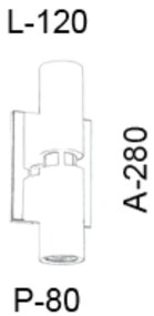 Arandela Tubo B/2 8X12X28Cm 2 X Mr11 Gu10 Metal |Old Artisan Ar-5108 (BRANCO)