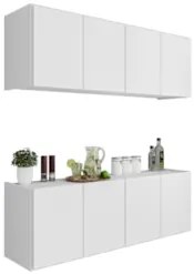 Armário de Cozinha e Balcão Suspenso 118cm Monna Branco Z34 - Mpozenat