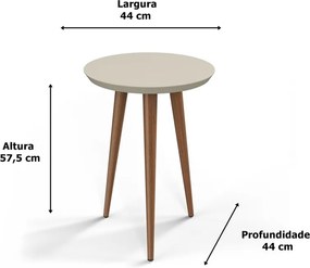 Conjunto de Mesas de Apoio/lateral Luna 530/440 Off White – Patrimar Móveis