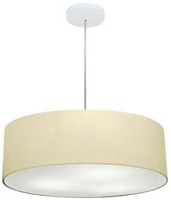 Lustre Pendente Cilíndrico Md-4217 Cúpula em Tecido 50x15cm Algodão Crú - Bivolt