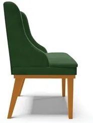 Kit 2 Cadeiras Estofadas para Sala de Jantar Base Fixa de Madeira Cast