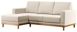 Sofá Living 200cm 3 Lugares Com Chaise Esquerdo Kayrós D05 Linho Bege