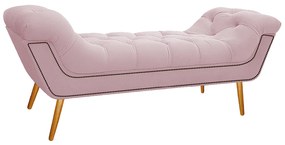 Kit Cabeceira e Calçadeira Veneza 160 cm Queen Size Corano Rosa Bebê - ADJ Decor