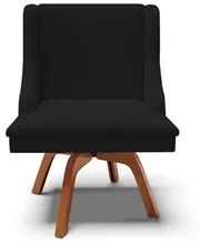 Kit 8 Cadeiras Estofadas Giratória para Sala de Jantar Lia Linho Preto