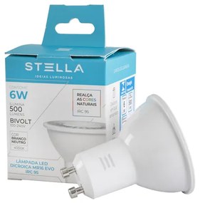 Lampada Led Dicroica Gu10 6w 500lm 36 Luz Neutra