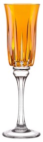 Taça de Cristal Lapidado p/ Champagne - Amarelo - 66  Amarelo - 66