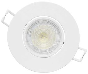 Plafon Led Embutir Redondo 6,2w Branco Luz Amarela