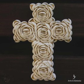 Cruz Decorativa Boho | Conchas