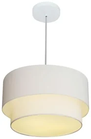 Pendente Cilíndrico Branco MJ-4160 Para Mesa de Jantar e Estar
