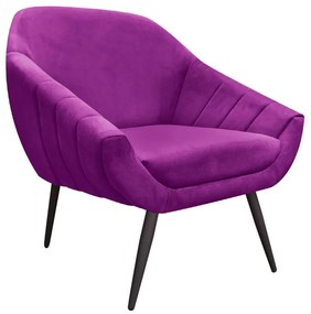 Kit 02 Poltronas Giovana Suede Pés Palito de Ferro - D'Rossi - Roxo