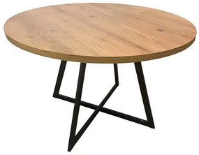 Mesa de Jantar Belgo com Tampo Mel Base Preta 120cm - 70253 Sun House