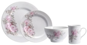 Aparelho Com Bowl E Caneca 16 Peças Porcelana Schmidt - Dec. Maresias 2405