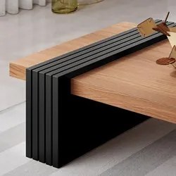 Mesa de Centro para Sala de Estar 107cm Luna Nature/Preto - HB Móveis