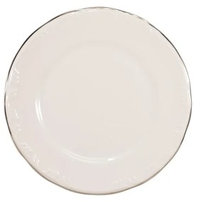 Prato Raso 27Cm Porcelana Schmidt - Dec. Filetado Prata Pomerode 0012