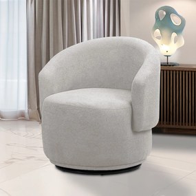 Poltrona Decorativa Orgânica Giratória Névoa Bouclê E03 - D'Rossi - Cinza claro