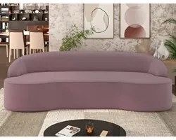 Sofá 4 Lugares para Sala de Estar Living 230cm Theo D06 Veludo Rosa -