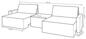 Sofá Retrátil Embutido Modulado com Puff 6 Lugares Xerxes 309cm Veludo Cinza G33 - Gran Belo