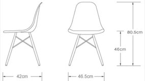 Cadeira Eiffel Charles Eames de Plástico Reciclável Branca com Base de Madeira DSW L15 - Gran Belo