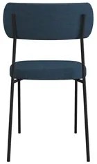 Kit 4 Cadeiras Estofadas Milli Corano/Linho F02 Preto/Azul - Mpozenato