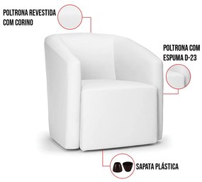 Poltrona Decorativa Orgânica Stella Max Sintético Branco D03 - D'Rossi