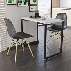 Conjunto Mesa de Cozinha Prattica Industrial 90cm e 2 Cadeiras Eames F