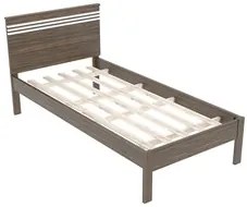 Cama de Solteiro Madeira CM8010 Nogal/Branco - Tecno Mobili