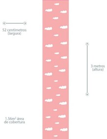 Papel de Parede infantil nuvens fundo rosa 0.52m x 3.00m