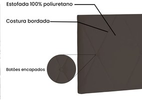 Cabeceira Painel Aquilla Para Cama Box Solteiro 90 cm Suede - D'Rossi - Café