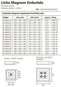 Luminária De Embutir Magnum Quadrado 32X32X10Cm 2L E27 + 01 Gu10 Mr16... (BT - Branco Texturizado)