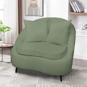 Poltrona Decorativa Orgânica Pé Ferro Pto Kit 2 Zaya Bouclê Menta C05 - D'Rossi