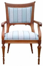 Cadeira com Braço Luís Felipe Entalhada Madeira Maciça Design de Luxo Peça Artesanal