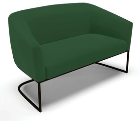 Sofá 2 Lugares Namoradeira Industrial Preto Stella Veludo D03 - D'Rossi - Verde
