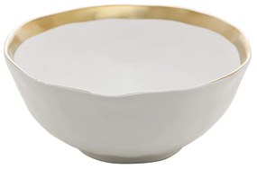 Bowl De Porcelana Dubai Branco E Dourado 15cm X 6cm 17759 Wolff