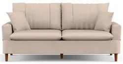 Sofá Living 3 Lugares 200cm com Almofadas Veras D05 Suede Bege - Mpoze