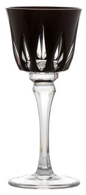 Taça de Cristal Lapidado Artesanal para Licor - Preto  Preto