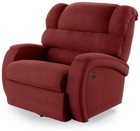 Poltrona do Papai Reclinável Napoli Glider Giratória USB Veludo FH1 - D'Rossi - Vermelho