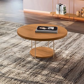 Mesa de Centro Sky Sala de Estar com Tampo MDF Pés em Aço Cinamomo G26 - Hb Móveis