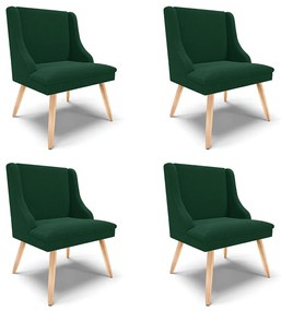 Cadeira Sala de Jantar Pé Palito Natural Kit 4 Liz Bouclê D03 - D'Rossi - Verde