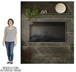 Painel para TV 75 Polegadas 208cm Piso ao Teto André M01 Jade/Oliva -