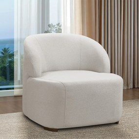 Poltrona Decorativa Orgânica para Sala Diully Bouclê E03 - D'Rossi - Cinza claro