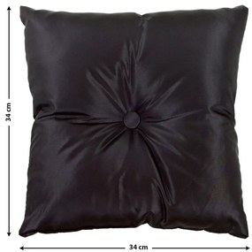 Kit 5 Almofadas Com Botão Futon Capitonê Tecido Suede (Preto)