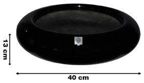 Bacia Decorativa Redonda M Preto G07 - Gran Belo