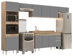 Armário de Cozinha Modulada 5 Peças CP14 Balcão com Tampo Castanho/Cin